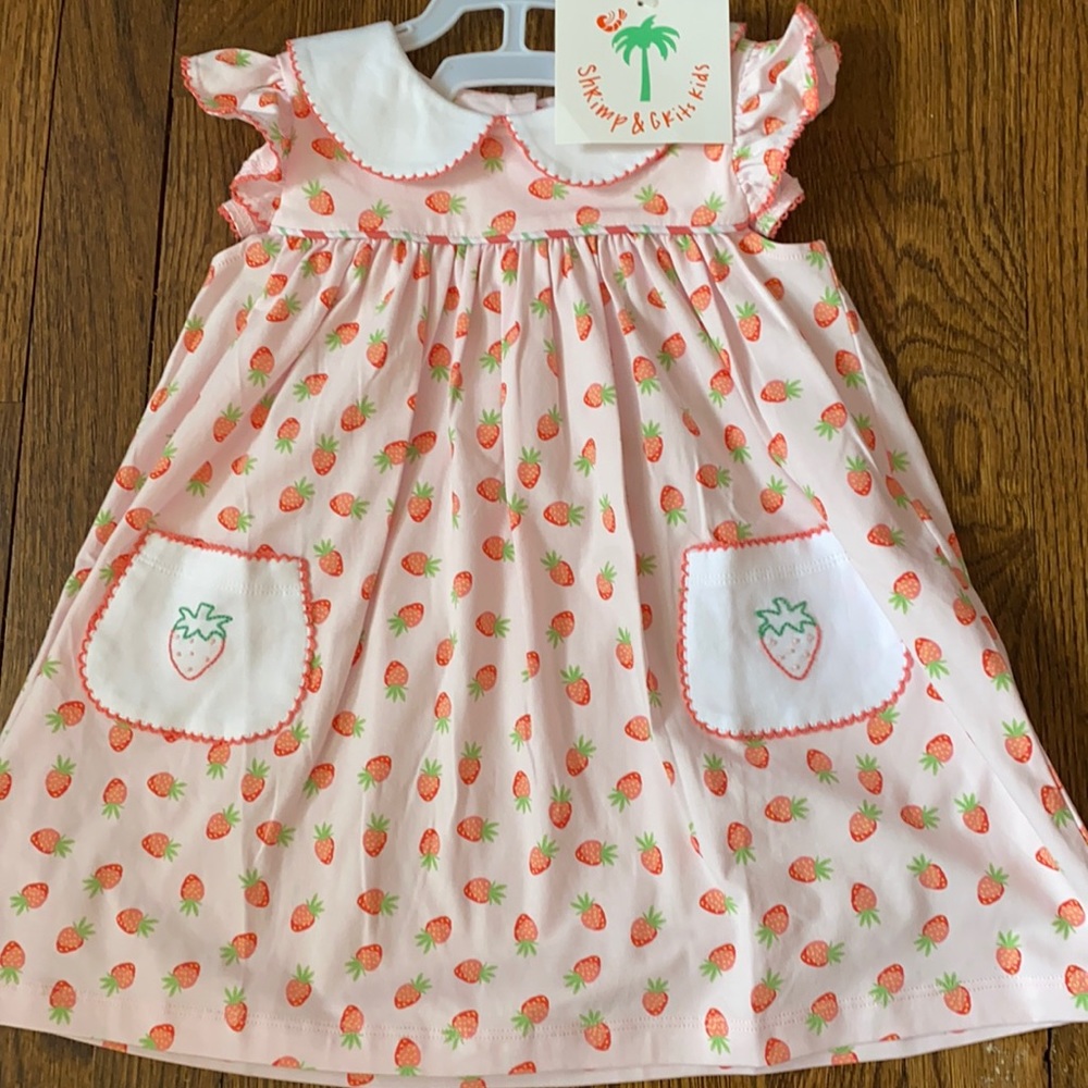 Shrimp n grits kids strawberry play dress